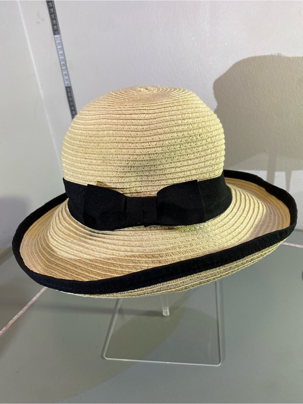 Parkhurst Natural Beige Straw Sun Hat with Black Label